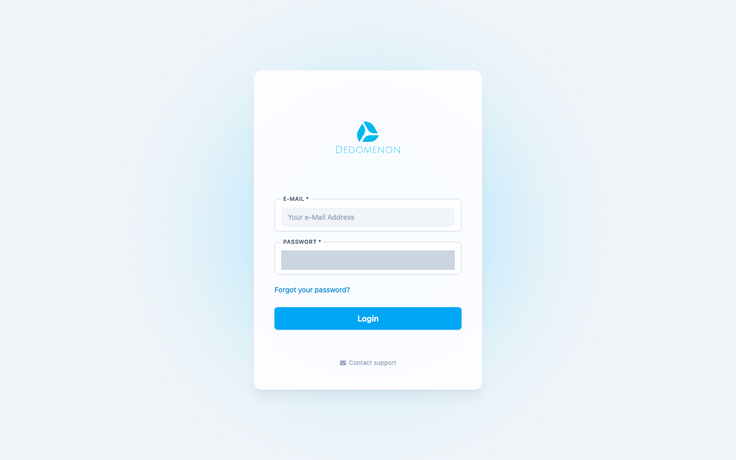The Dedomenon sign-in page